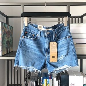 High Waisted Denim Shorts Sapphire Dust 
